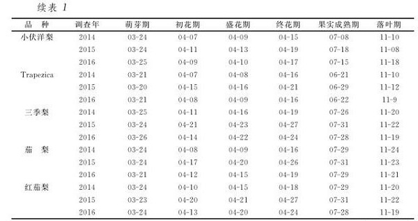 基金项目：早熟西洋梨在烟台的试栽表现